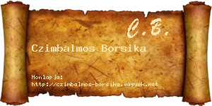 Czimbalmos Borsika névjegykártya